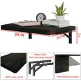 thumbnail image 2 of Wall Mounted Folding Table with Pine Wood,24" x 14" Floating Wall Desk,Laundry Folding Table with Shelf Brackets,Fold Down Desk Shelf,Folding Workbench for Home,Dining,Laundry Room,Kitchen,Black, 2 of 7