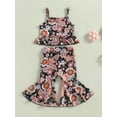 thumbnail image 3 of Bagilaanoe 2pcs Toddler Baby Girl Long Pants Set Floral Print Sleeveless Vest Tops + Flare Trousers 6M 12M 18M 24M 3T 4T Kids Casual Outfits, 3 of 8