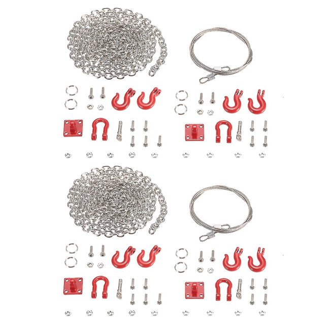 Piezas de coche Rc, cadena de remolque con gancho de remolque de Metal para 1/10 Rc Crawler Traxxas