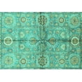 thumbnail image 1 of Ahgly Company Indoor Rectangle Oriental Turquoise Blue Traditional Area Rugs, 2' x 4', 1 of 4