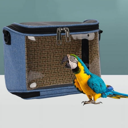Parrot Bag Outgoing Portable Bird Small Pet Take-out Bag Portable Crossbody Car Pet Carrying Hamster Cage blue