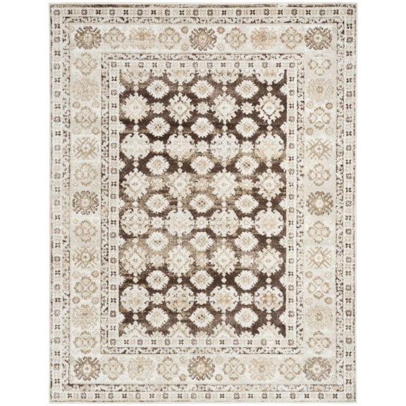 Nourison Dekor 5'3" x 7' Ivory Brown Vintage Indoor Rug
