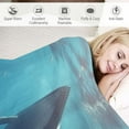 thumbnail image 3 of JEUXUS  Soft Cozy Throw Blanket Two Humpback Whales Swim in Ocean Fuzzy Warm Couch/Bed Blanket for Adult/Youth Polyester(Home/Travel/Camping Applicable), 3 of 6