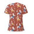 thumbnail image 3 of Goofa Cute Poodle Dog Pattern Womens Deep V Neck Low Cut Tops Casual Summer Short Sleeve Ribbed Knit T-Shirts-XX-Large, 3 of 5