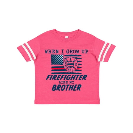 

Inktastic When I Grow up I want to be a Firefighter Like my Brother Gift Toddler Boy or Toddler Girl T-Shirt