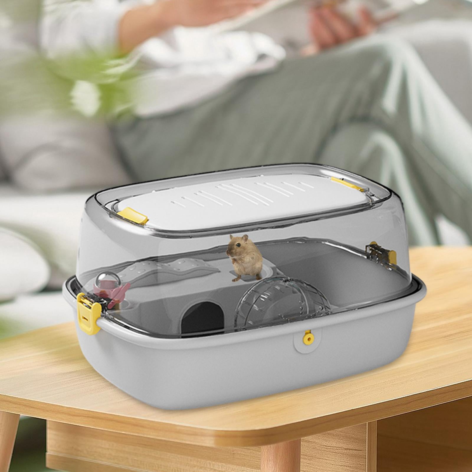 EHJRE Hamster Cage Hamster Habitat with Openable Top House Small Animal Cage for Sugar Glider, Small Animals Rats Bunny Guinea Pigs Gray