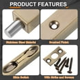 thumbnail image 4 of Flush Bolt, 10" Stainless Steel Security Door Guard Latch, Bronze, 4 of 6