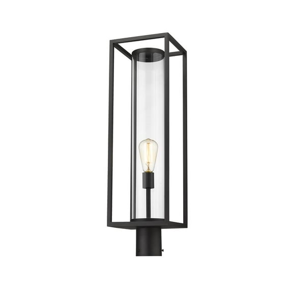 1 Light Outdoor Post Mounted Fixture In Outdoor Style-22.5 Inches Tall And 10 Inches Wide-Black Finish Z-Lite 594Phbr-Bk