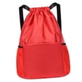 thumbnail image 5 of yuksok Drawstring Backpack Lightweight Storage Women Men Casual Daypack for Work Hiking Red, 5 of 9