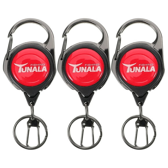 KAKOWELY alloy fishing carabiners 3pcs Alloy Anti-Lost Carabiner Set For Fishing Easy-Pull Carabiner Retractable Lanyard Fishing Tool Accessories For Men2.76"X1.5"X0.39"