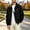 New-Black, variant on PNTUTB Outerwear for Men Full Zip Snap Button Lapel Jacket Solid Color Long Sleeve Coat Casual Comfort Trendy Fashion Outerwear with Pockets