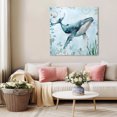 thumbnail image 5 of Coastal Whale Wall Art Painting on Canvas, Nautical Ocean Shells Seaweed Coral Canvas Art Home Prints Wall Art Framed Modern Artwork for Living Room Bedroom Wall Decor 8x8in, 5 of 9