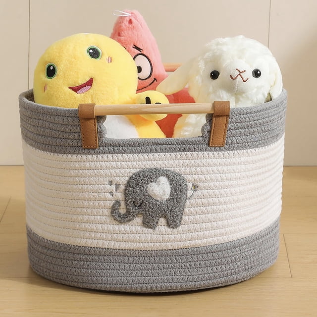 Cestas de Almacenamiento de Cuerda de Algodón Tidelit para Animales de Peluche de Niños