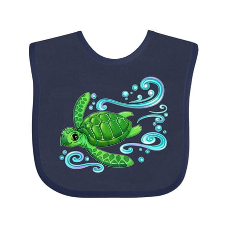

Inktastic Sea Turtle Swimming Gift Baby Boy or Baby Girl Bib