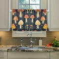 thumbnail image 2 of Yayeee Kitchen Curtains Tier Pair Light Filtering 27"x36" Rod Pocket Short Cafe Window Panel, Tall Mushroom Pattern, 2 of 7