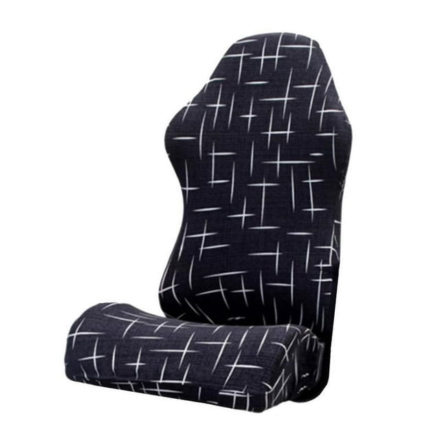 Office Computer Slipcovers Stretchy Polyester Covers for Reclining Racing Gaming Gaming Chair - Black and White