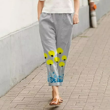 

Womens Linen Loose Fit Style High Straight Waist Pants Tapered Harem Trousers Summer Baggy Slacks Casual Palazzo Comfortable Maternity Pants for Women Casual Women Casual Pants 3d Animal Pattern Pants