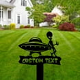 thumbnail image 3 of Handmadetneonsign Alien UFO Memorial Metal With Stake, Alien UFO Metal Name Sign Stake, Alien Metal Stake Decor 45793, 3 of 5