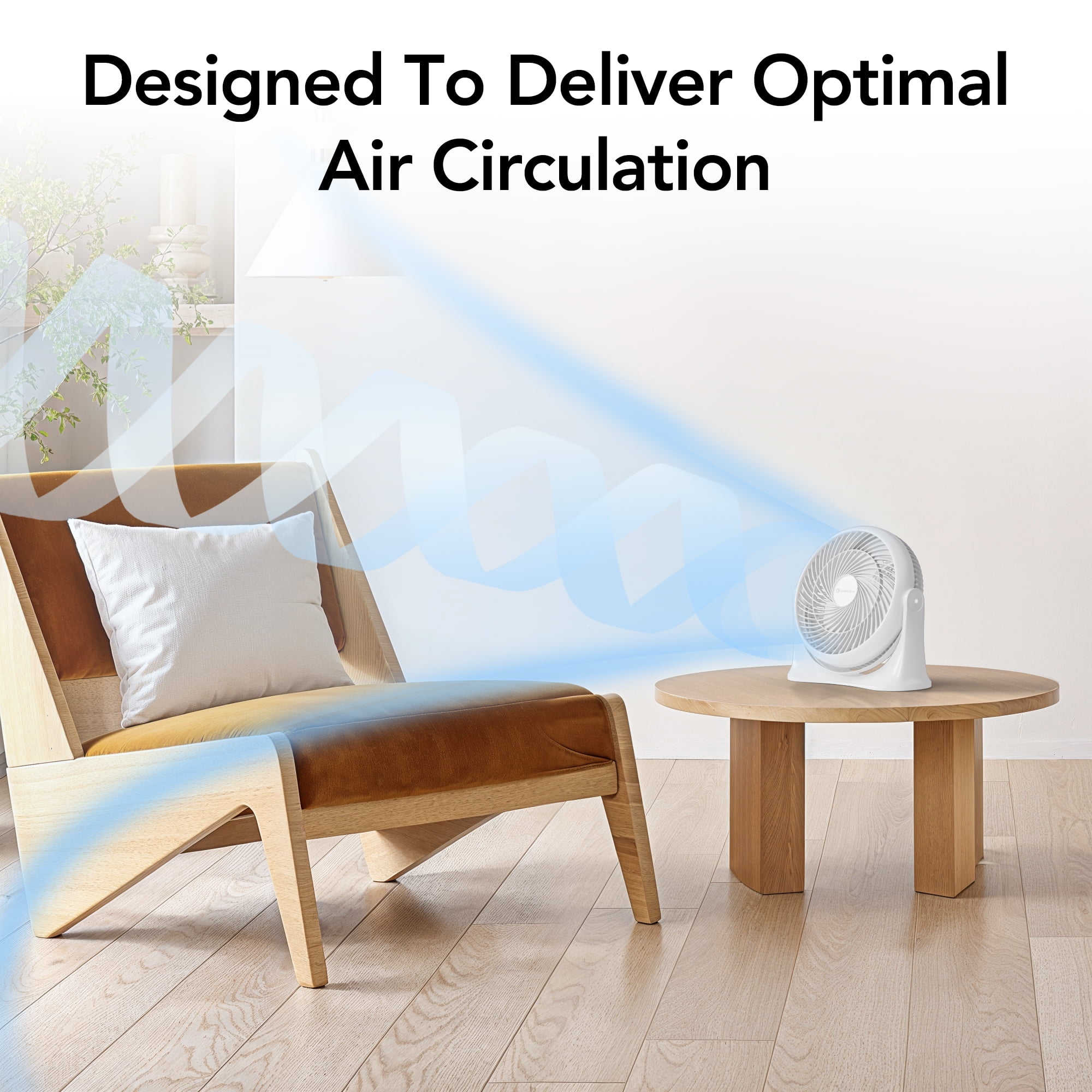 Comfort Zone 11 in. Desktop Table Fan with 3 Speeds, Adjustable Tilt, White