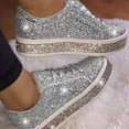 thumbnail image 7 of Puntoco Flat Shoes for Women Clearanc Womens Outdoor Flats Round Toe Non-Slip Sport Casual Shoes Single Shoes Silver 10.5(43), 7 of 7