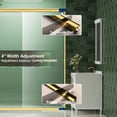 thumbnail image 4 of KPUY 56" - 60" x 72" Framed Double Sliding Shower Door with 1/4" Clear Tempered Glass, Explosion-Proof Film, Brushed Gold, 4 of 10