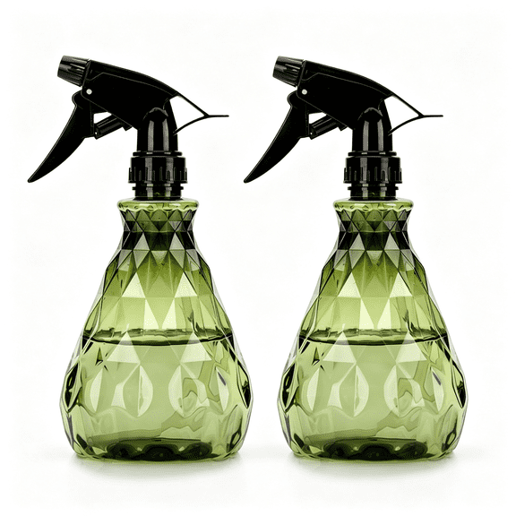 XIBUFE 2 Pcs Spray Bottles,500 Ml/17 Oz Empty Water Spray Bottles,Plastic Reusable Adjustable Mist Sprayer Squirt Bottles Containers Refillable for Cleaning Solutions,Gardening,Plants (Green)