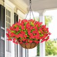 thumbnail image 4 of Flores colgantes artificiales Yastouay con cestas, paquete de 2, 4 of 8