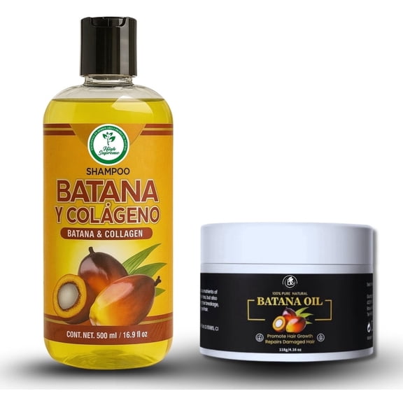 Batana Oil Hair Care Set-Shampoo with Collagen, Rosemary & Aloe Vera (16.9 fl oz) Batana Oil Paste (4.16 oz) Nourishing & Moisturizing Duo–Salt-Free, Paraben-Free–For Dry & Thinning Hair–Men & Wome