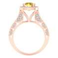 thumbnail image 4 of 2.7ct round cut yellow natural citrine 14k rose gold halo Bridal Wedding Engagement Promise Anniversary Ring for Women size 8.75, 4 of 7