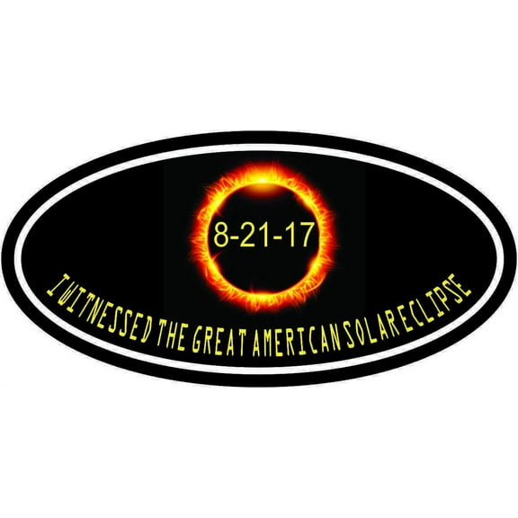 4x2 Oval I Witnessed the Great American Total Solar Eclipse Sticker Decal