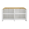 thumbnail image 4 of Kojooin Modern 4 Wavy Door Curved Corner Sideboard Storage Cabinet With Adjustable Shelves, Buffet Cabinet For Dining Room Living Room Bedroom Hallway Kitchen, 4 of 6