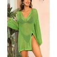 thumbnail image 3 of Womens Beach Crochet Tops Long Sleeves Bikini Swim Coverups Loose Fit Swimwear Dress, 3 of 5