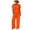 Orange, variant on Women's 2 Piece Outfit, Waffle Knit Round Neck Top and Wide Leg Pants Two Piece Set