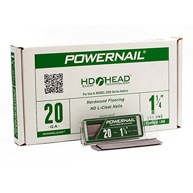Powernail 20ga 1-1/4" HD L Cleat Flooring Nail (5-1000ct boxes)