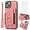 Pink, variant on Phone Case for iPhone 15 Plus 6.7 inch Wallet Cover with Screen Protector and Wrist Strap Lanyard RFID Card Holder Ring Stand i-Phone 15+ iPhone15Plus 5G i i15 + iPhone15 15Plus Women Brown