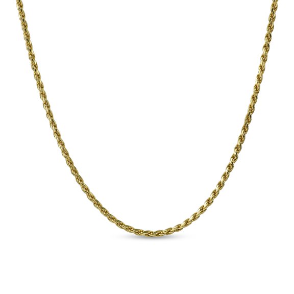 18K Gold Over Sterling Silver Rope Chain Necklace 20 Inches
