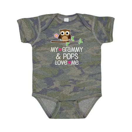 

Inktastic Grammy and Pops Love Me Owl Gift Baby Girl Bodysuit