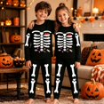 thumbnail image 2 of Kcolen Halloween Skeleton Graphic 2âPiece Pajamas Set, Long Sleeve Shirt Elastic Long Pants Sleepwear Loungewear Halloween Gifts Outfit, 2 of 8