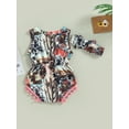 thumbnail image 4 of Wassery Baby Girl Western Clothes 3 6 12 18 Months Infant Cow Print Romper Tassel Bodysuit Jumpsuit Sleeveless One Piece with Headband Western Outfit 0-18M, 4 of 9