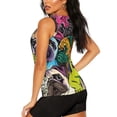 thumbnail image 3 of Fotbe Colorful Pug Blusas Sin Mangas para Mujer – Estilo Casual, Corte Suelto, Slim-Fit, Cuello Redondo Deportivo, Tops de Verano para Gimnasio y Yoga-XX-Large, 3 of 7