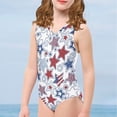 thumbnail image 4 of FOR U DESIGNS Comfortable Baby Girl Sleeveless Swimwear American Flag Stars Bodysuit, 4th of July, Fashion Dancing Gymnastics Leotards for Kids 9-10T, 4 of 8