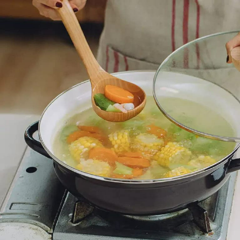 Teak Wood Soup Ladle, Spoon Utensil Eco Friendly Wooden Ladle Spoon for  Soup Accessories Large Wooden Kitchen Cooking Soup Gravy Porridge Serving