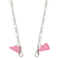 thumbnail image 1 of Acrylic 3/4" Hot Pink Cheer Megaphone Silvertone Face Mask Necklace, 1 of 2