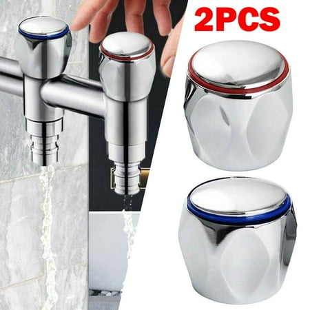 

Cold+Hot Tap Top Head Faucet Cover Handle Chrome Plated Replacement Accessory