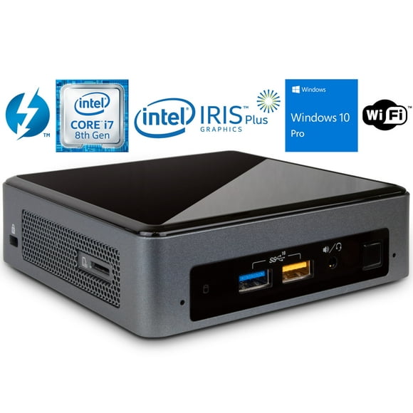 Refurbished Intel NUC8i7BEK Mini PC, Intel Core i7-8559U Upto 4.5GHz, 32GB RAM, 256GB NVMe SSD, HDMI, Thunderbolt, Card Reader, Wi-Fi, Bluetooth, Windows 10 Pro