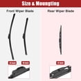 thumbnail image 3 of 3 Pcs 24" 18" 12" Front Rear Windshield Wiper Blade Set Fit for Kia Sportage with J / U Hook Black, 3 of 5