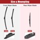 thumbnail image 3 of Juego de 3 Pcs 24" 18" 12" Limpiaparabris Delantero y Trasero para Kia Sportage con gancho J / U Negro, 3 of 5