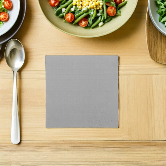Phenofice 60Pcs Disposable Napkins Dinner Dark Grey Decorative Paper Napkins for Cocktail Parties