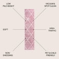 thumbnail image 5 of JONATHAN Y SUPERSOFT 2 x 10 Runner Rug, Cole Minimalist Diamond Trellis - Rose/White, SEU102B-210, 5 of 9
