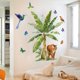 thumbnail image 1 of Adhesivos de pared tropicales con forma de tigre y pájaro, exuberantes hojas de plátano, 1 of 3